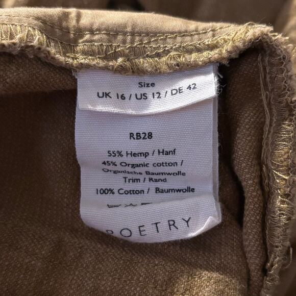 Poetry Women’s 12 34 x 28 Pants Hemp Organic Cotton Tapered Leg High Rise - Picture 7 of 13